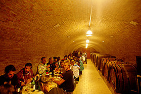 Dinner in the wine cellar