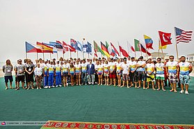 The President of Turkmenistan with the racers