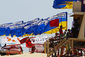 The Fuerteventura flags fly