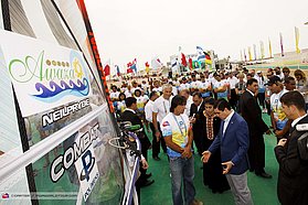 The President of Turkmenistan checks out windsurfing