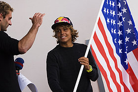 Kai Lenny yields the stars and stripes for the US team