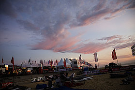 Sunset over the rigging area