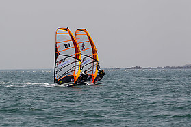 Ben and Ludovic hit the water