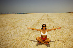 Olga Raskina checks out Sotevento's endless beach