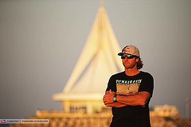 Bjorn Dunkerbeck checks out the Sunrise though his Dunkerbeck Eyewear
