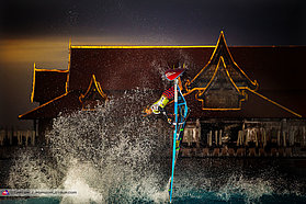 Adam Lweis on Fire at Siam Park