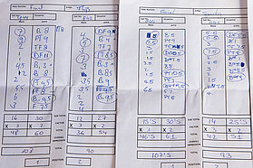 Score sheets from the Koster Fernandez wave final