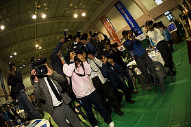 Korea press gather