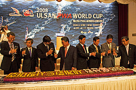 A toast at the opening ceremony to celebrate the 2008 Ulsan PWA World Cup