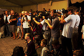 The press gather for the PWA Tenerife closing ceremony