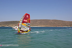 Cagla crosses the line