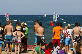 Action in front of the crowds