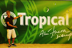 A thirsty moment for Leo Ray