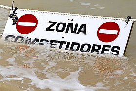 Competitors Zone submerged