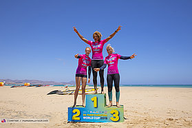 Ladies beach podium