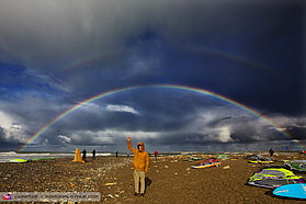 Thomas Traversa checks out the rainbow
