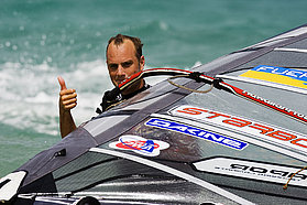 Pritchard takes third, race three