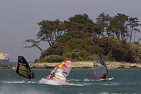 Scenic windsurfing here in Korea