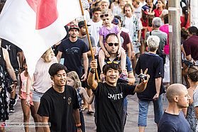 Japanese flying the flag