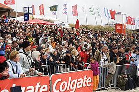 The crowds gather for the prize giving ceremony