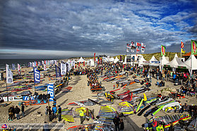 The crowds flock to the event site here in Sylt