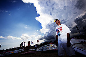 Micah Buzianis checks out the storm clouds