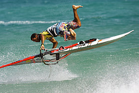 Levi Lenz over the handlebars