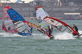 Bjorn Dunkerbeck leads the pack