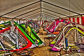 All quiet in the rigging tent