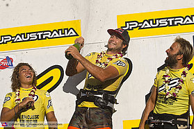 Champagne moment for the top 3