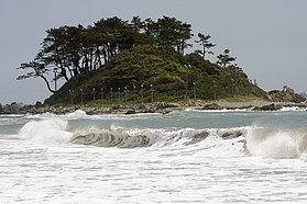 Waves here at JinHa Beach
